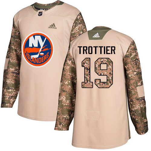 Adidas Islanders #19 Bryan Trottier Camo Authentic Veterans Day Stitched NHL Jersey